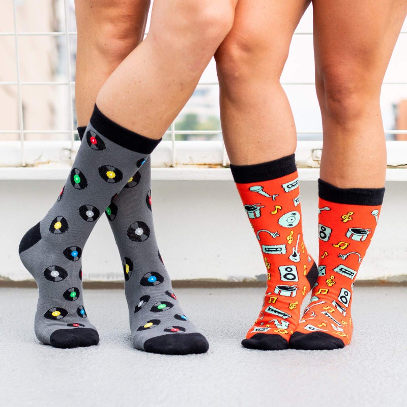 Lavley - Nerd Socks - Funny Gifts for Book Lovers, Music Lovers, Men and Women (US, Alpha, One Size, Regular, Regular, Vinyl) - Image 5